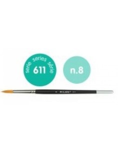 PAQ 6 PINCEL SINTETICO REDONDO Nº 8 SERIE 611 MANGO CORTO